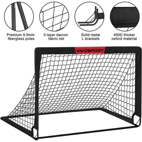 Kids Soccer Goals Set- 2 of 4' x 3' Portable Soccer Goal Training Equipment - Picture 2 of 6